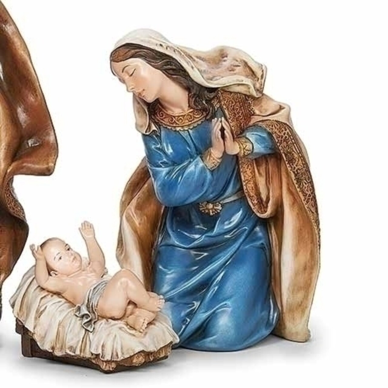 Roman 12.25" Blue and Brown Mary Nativity Figurine Christmas Tabletop Decor